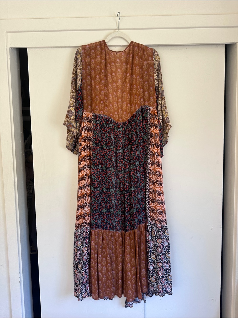 Free People Patchwork High-Low Maxi Dress - Rust Multi - Picture 2 of 7
